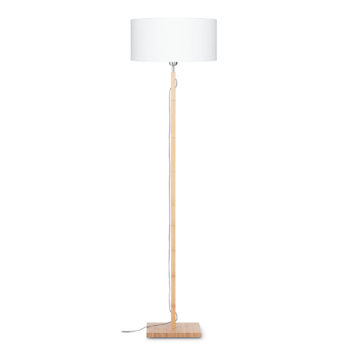 Vloerlamp Fuji bamboe h.167cm/kap 47x23cm eco linnen, wit